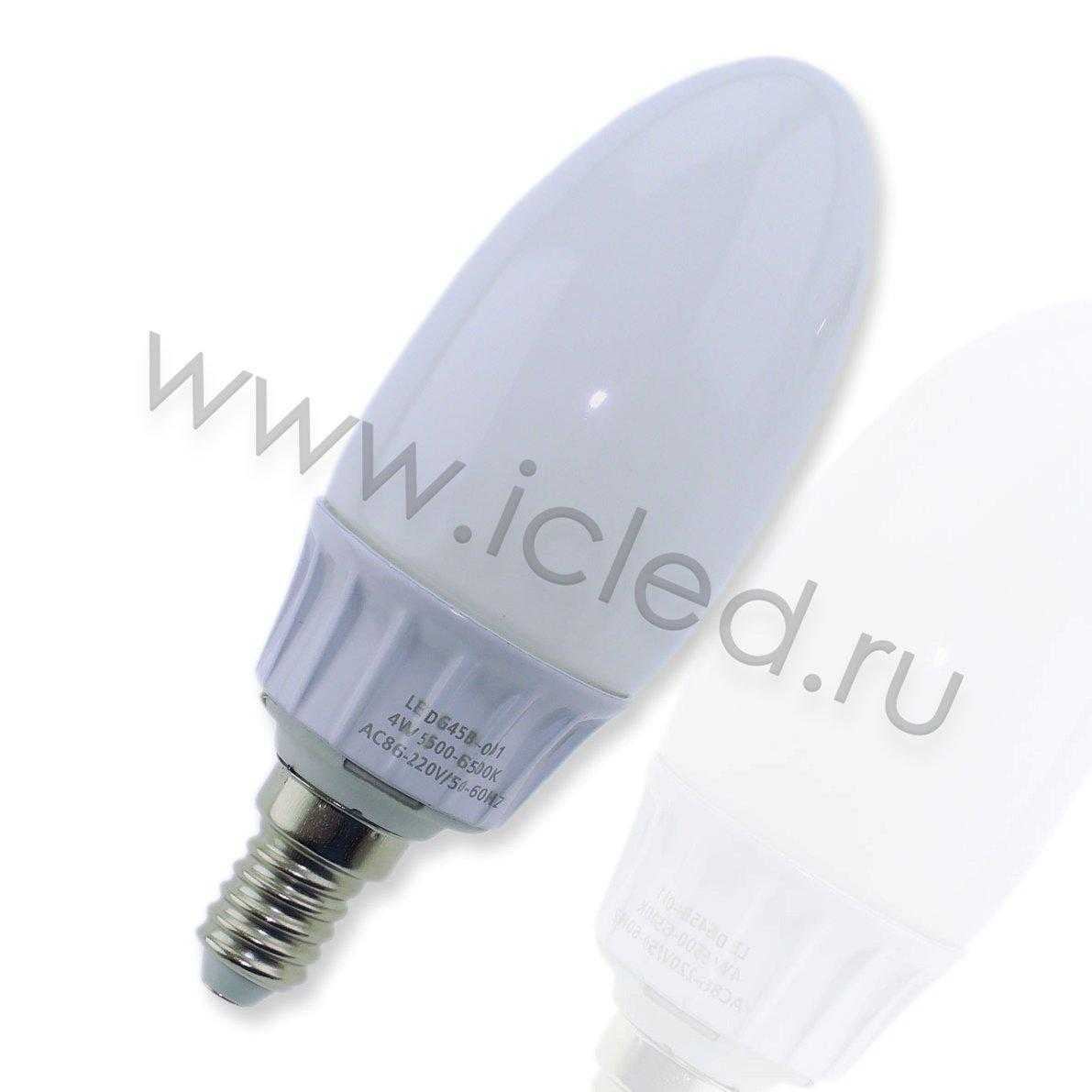 Светодиодные лампы Светодиодная лампа Е14-45мм candle (4W, 220V, White)