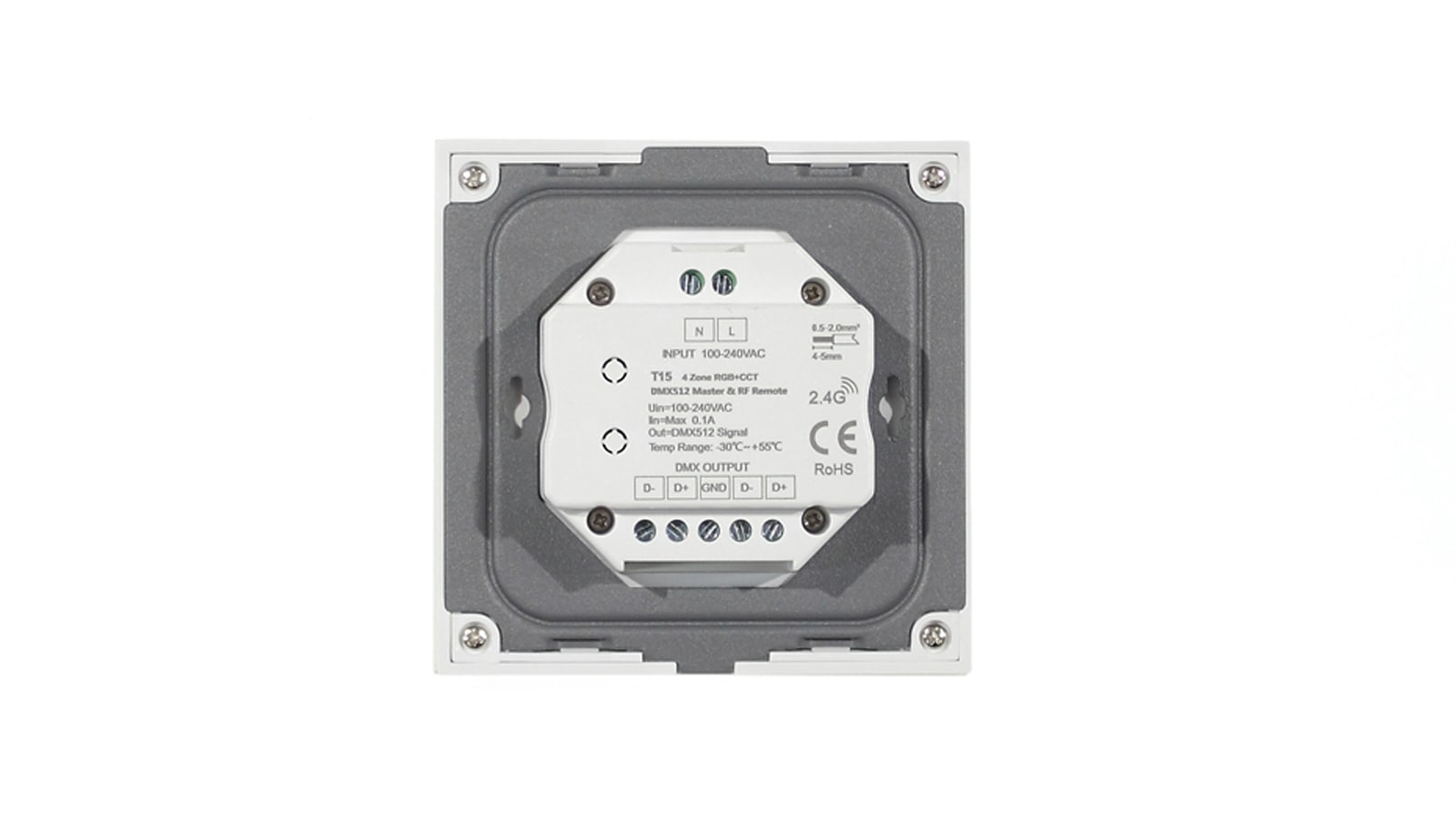 Сенсорная панель T15 White IC88 (220V, RGB+CCT, 4 zone, DMX512, RF 2.4GHz)