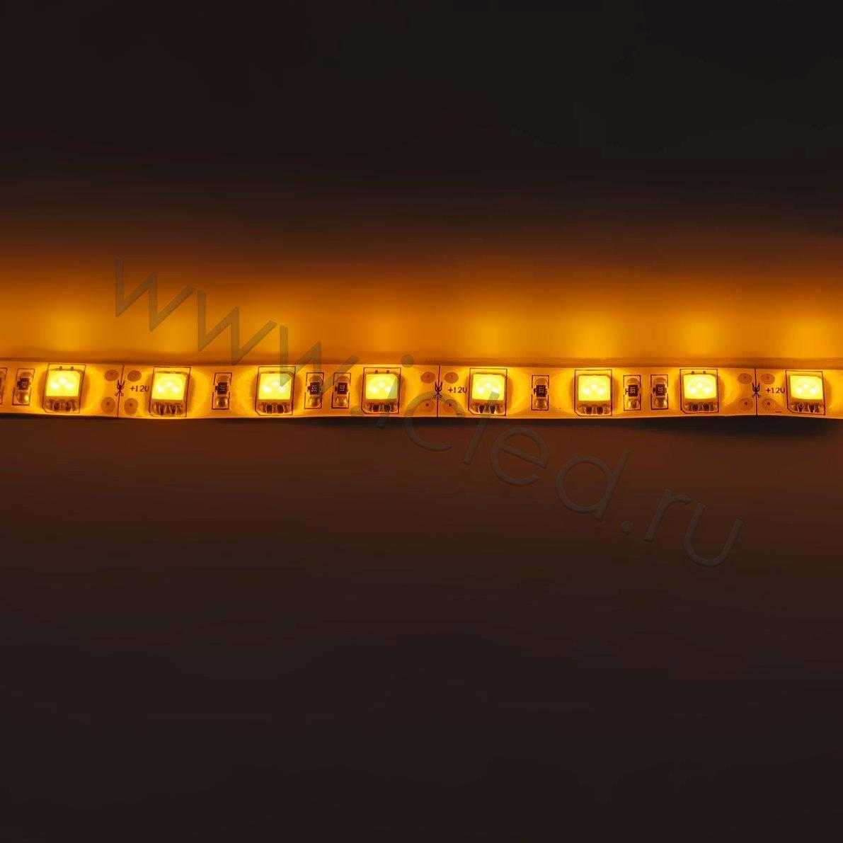 Влагозащищенные светодиодные ленты Светодиодная лента Standart PRO class, 5050, 60led/m, Yellow, 12V, IP65 Icled