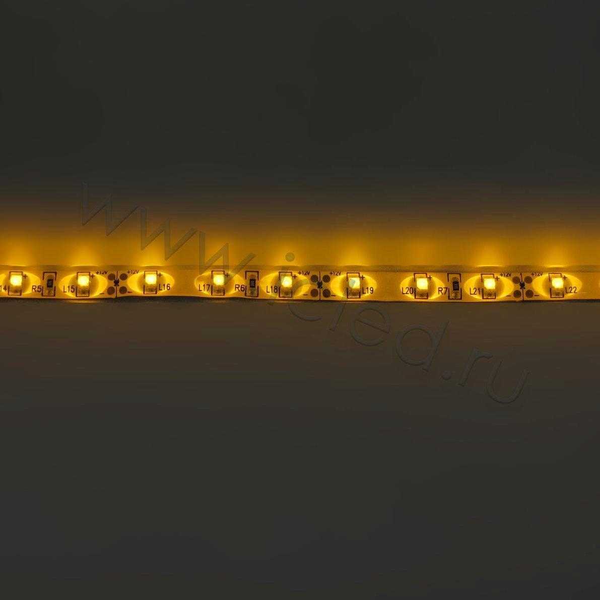 Влагозащищенные светодиодные ленты Светодиодная лента Standart PRO class, 3528, 60 led/m, Yellow, 12V, IP65 Icled
