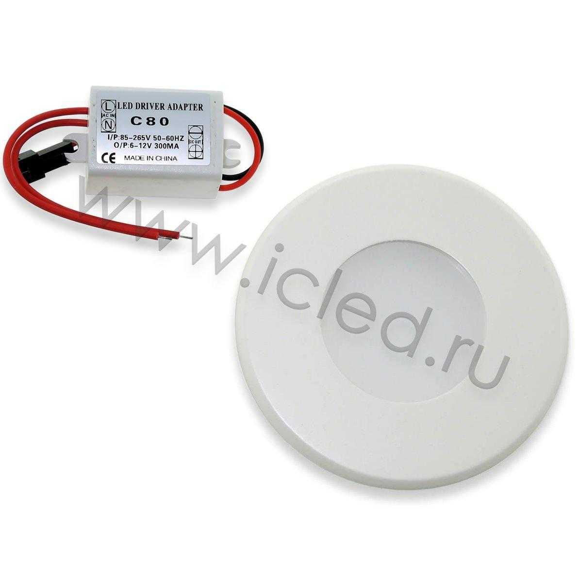Светодиодные светильники Светодиодный светильник встраиваемый IC-RW D80  (5W, White)