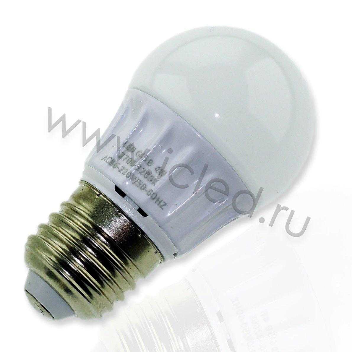 Светодиодная лампа E27-45мм bulb (4W, 220V, White)