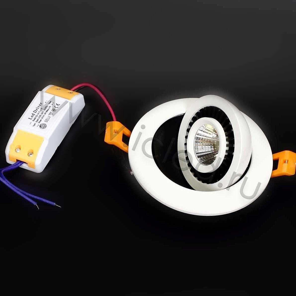 Светодиодные светильники Светодиодный светильник JH-THD14-7W Round B752 (7W, Day white)