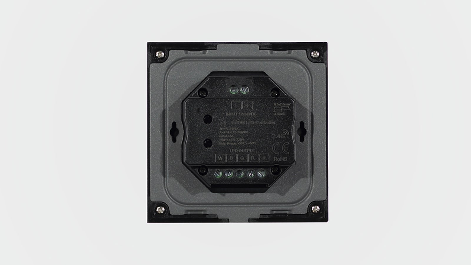 Сенсорная панель T4 Black IC61 (12-24V, 4x3A, 4x(36-72W) RGBW, RF 2.4GHz)